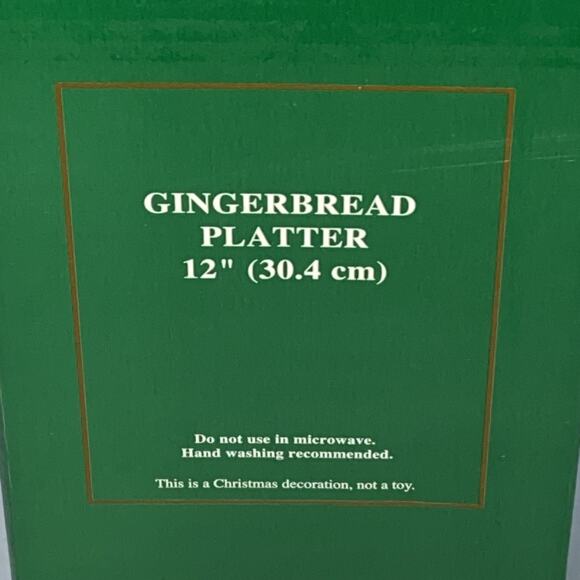 VTG Dillards Pottery Hand Painted Gingerbread Platter Christmas Serving Dish NEW - Picture 5 of 5